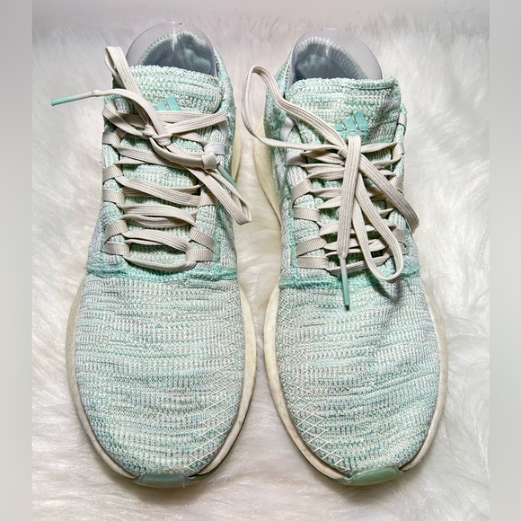Adidas PureBoost Go Running Shoes Boost Green White Sneaker Size 9 - Picture 4 of 10